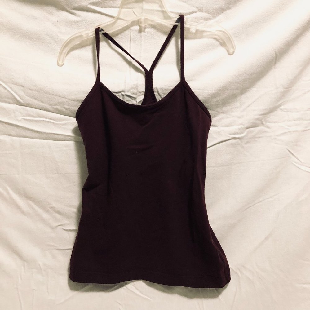 Lululemon Burgundy Tank+Built in Demi Bra